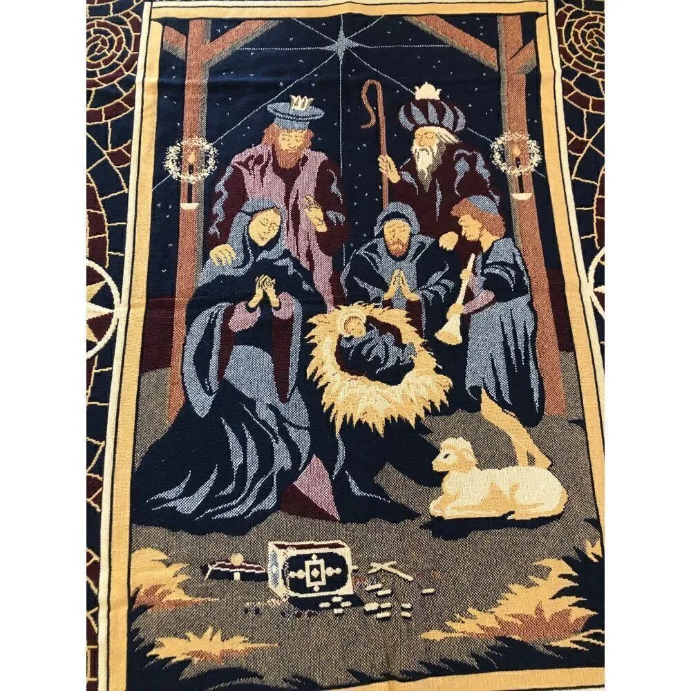 Goodwin Weavers Throw Christmas Nativity Holy Night Cotton 50